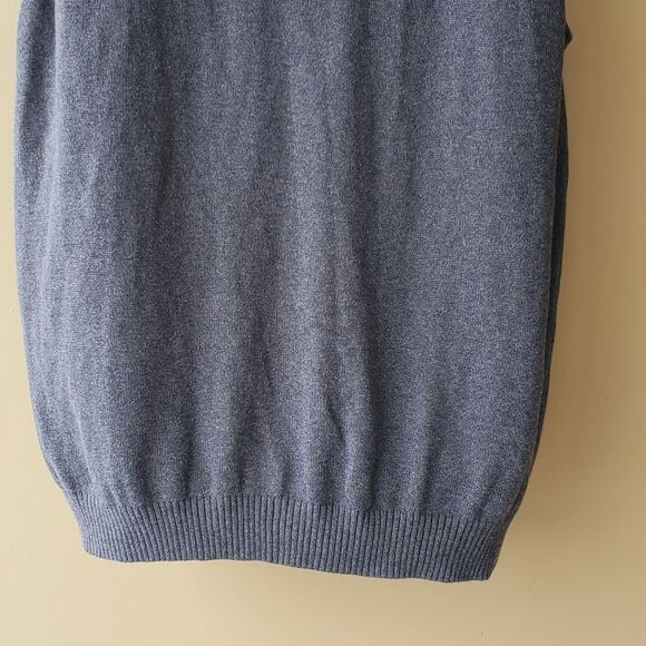 Chaps Men Grey/Gray Vneck Sweater Pullover Vest - Picture 9 of 13